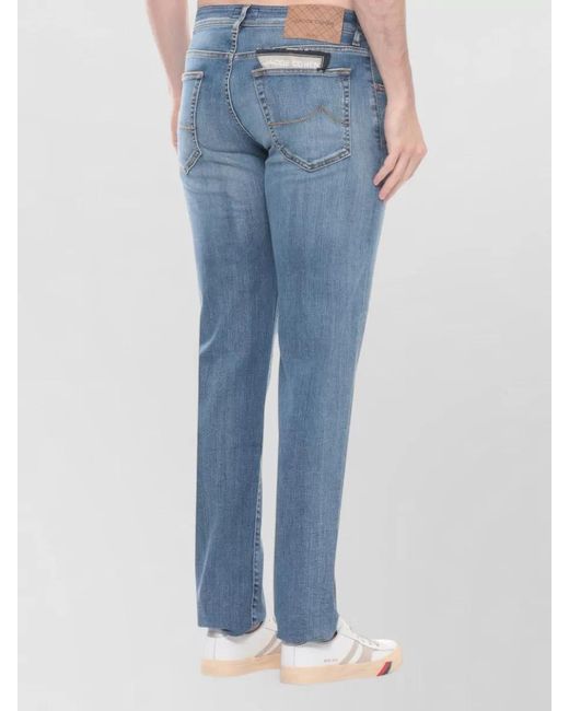 Jacob Cohen Blue Straight Leg Denim Jeans Belt Loops for men