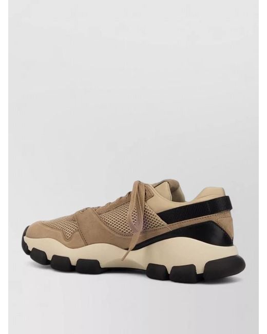 Prada Multicolor Lace Up Mesh Sneakers Rubber Sole Detail
