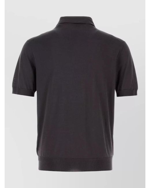 Prada Black Dark Silk Polo Shirt for men