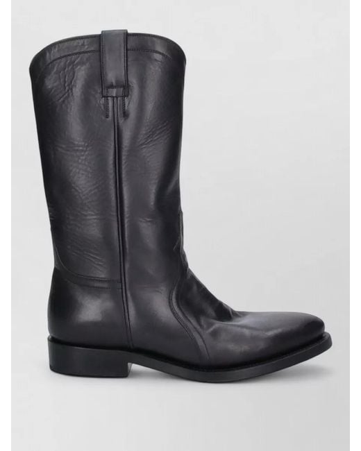 Jil Sander Black Leather Ankle Boots for men