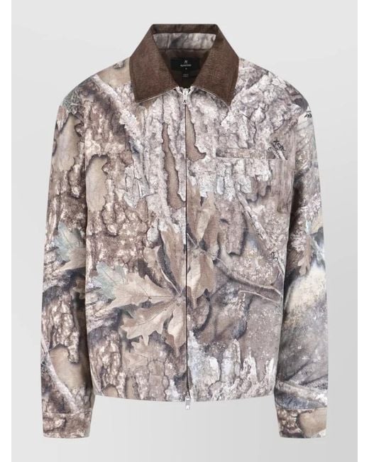 Represent Gray Cotton Printed Lightweight Jacket for men