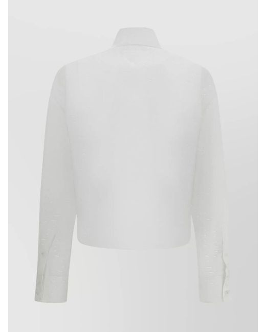 Prada White Embroidered Cotton Shirt