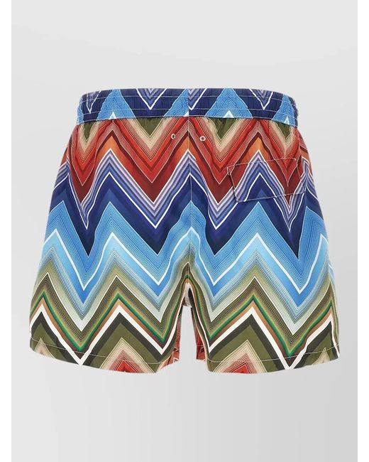 Missoni Blue Zigzag Swim Shorts for men