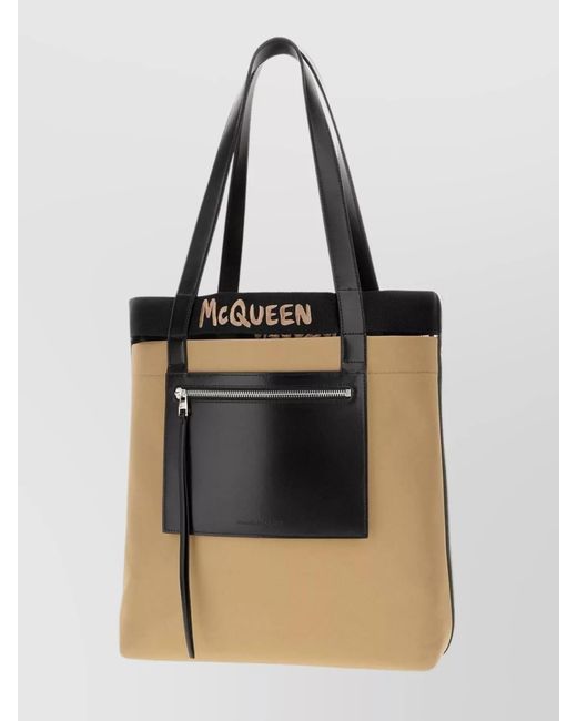 McQueen Natural Fabric Tote Bag for men
