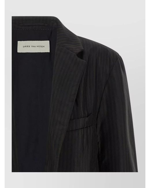 Dries Van Noten Black Blazer Blursy Striped Single Breasted Tailoring