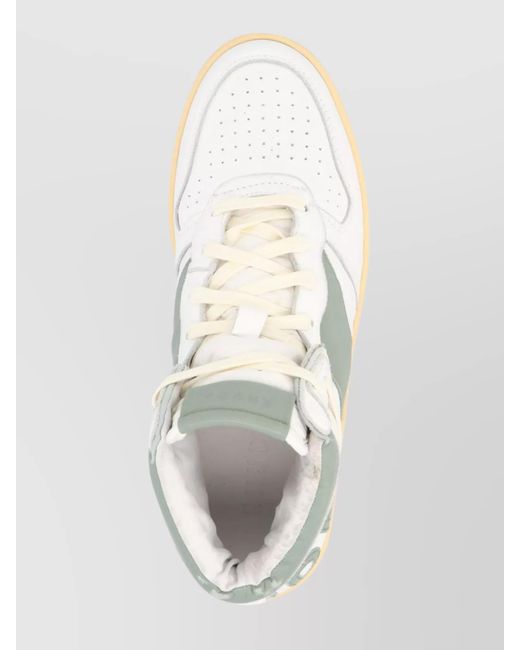 Rhude Metallic Calfskin Leather Hi-Top Sneakers for men