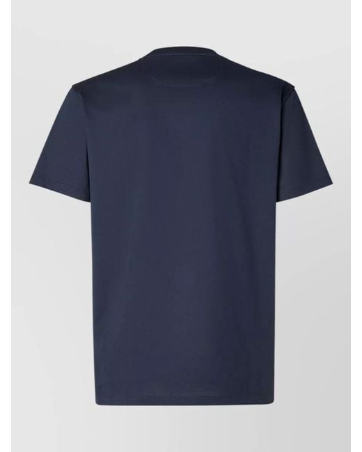 Fendi Blue Short Sleeve Crew Neck Cotton T Shirt for men