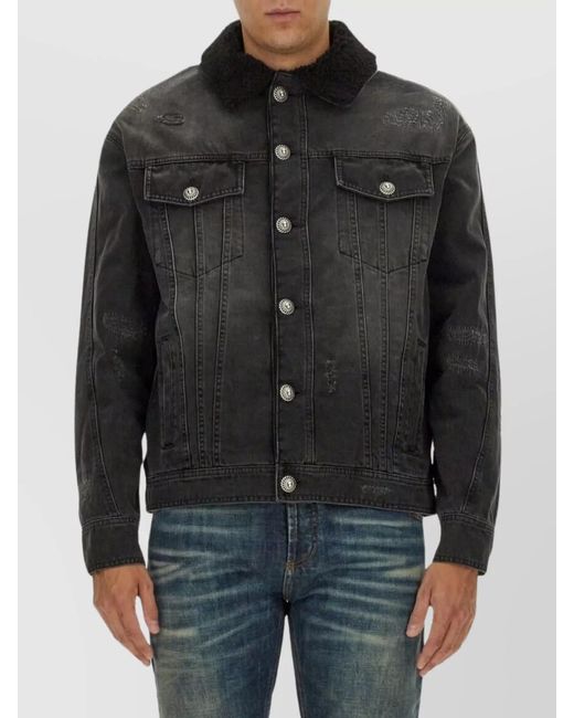 Balmain Black Regular-Fit Denim Jacket for men