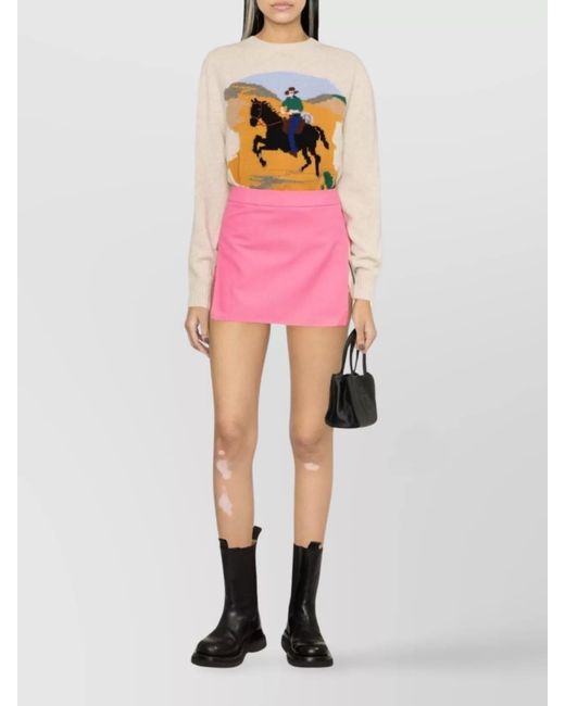 Palm Angels Pink High-Rise A-Line Mini Skirt