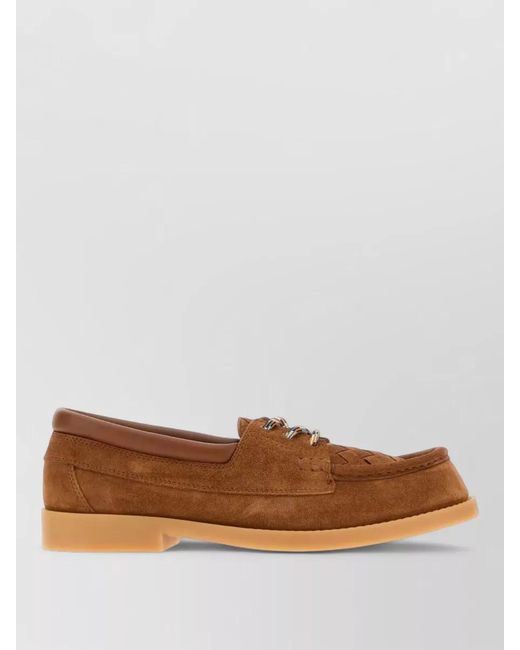 Bottega Veneta Brown Suede Boat Shoes for men