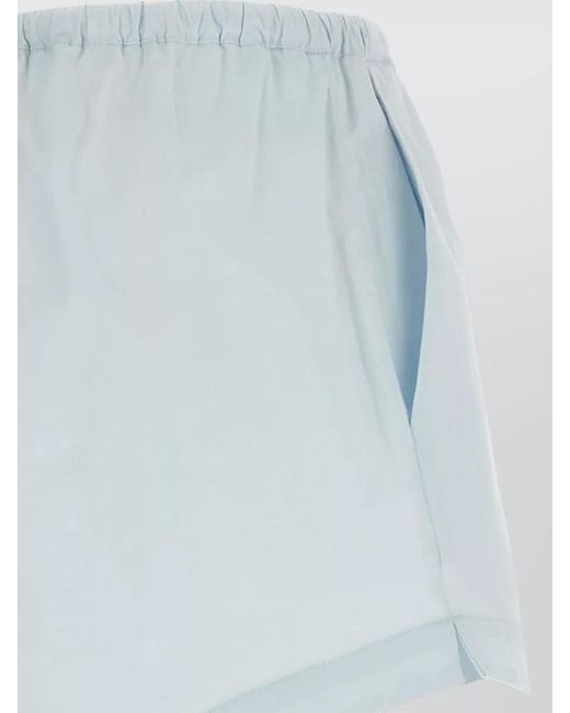 ROTATE BIRGER CHRISTENSEN Blue Poplin Shorts Featuring Practical Side Pockets