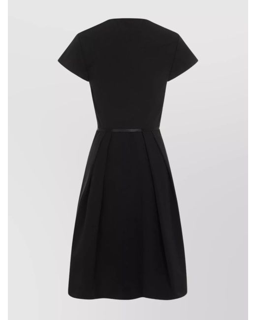 Givenchy Black Sweetheart Neck Belted Midi Dress