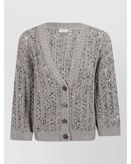 Peserico Gray Regular Fit Sweater For