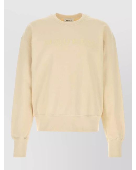 McQueen Natural Cotton Sweatshirt Structured Cuffs And Hem for men