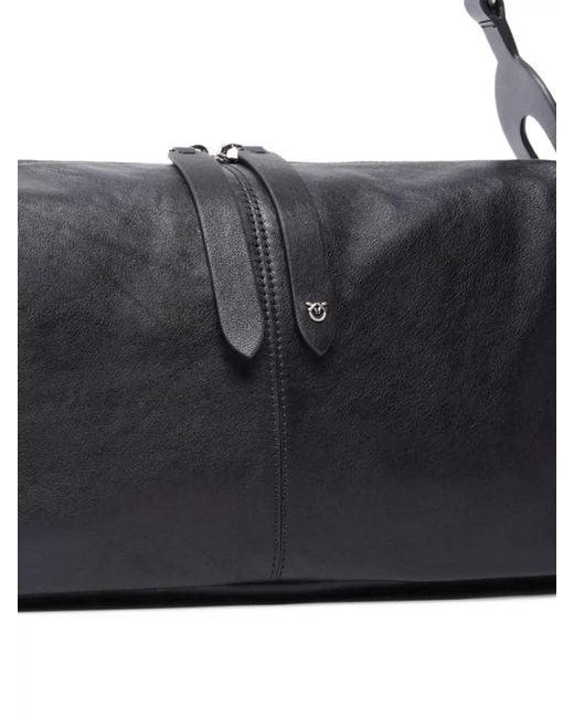 Pinko Black Shoulder Bag Adjustable Strap Metal Accents