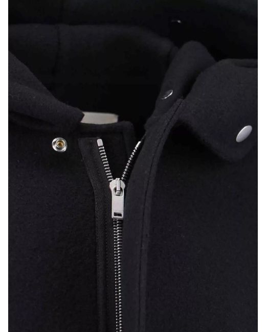 Jil Sander Blue Virgin Wool Hooded Jacket for men