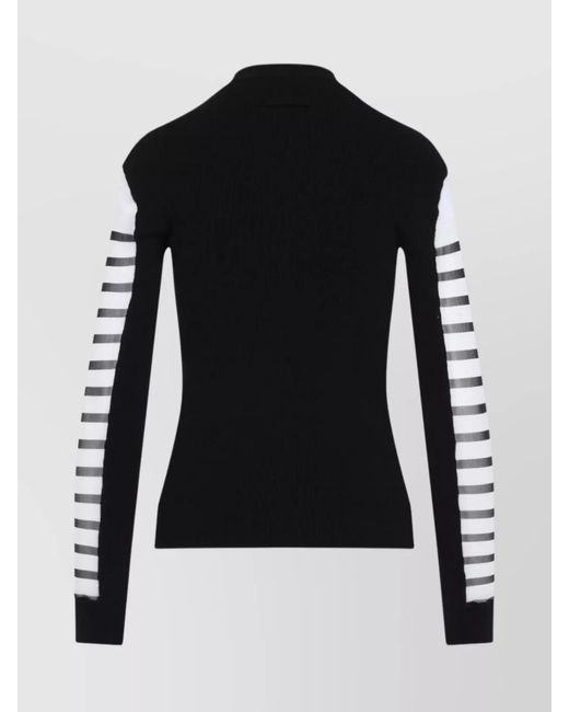 Jean Paul Gaultier Black Ribbed Printed Long-Sleeve Turtleneck Jumper