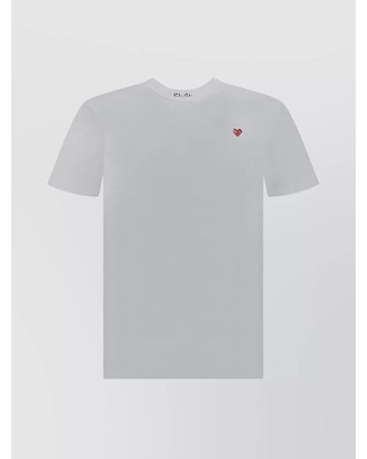 COMME DES GARÇONS PLAY Gray Regular Fit Cotton Crew Neck T-Shirt for men
