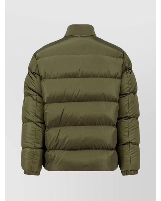 Moncler Green Logo Patch Zip-Up Puffer Jacket for men