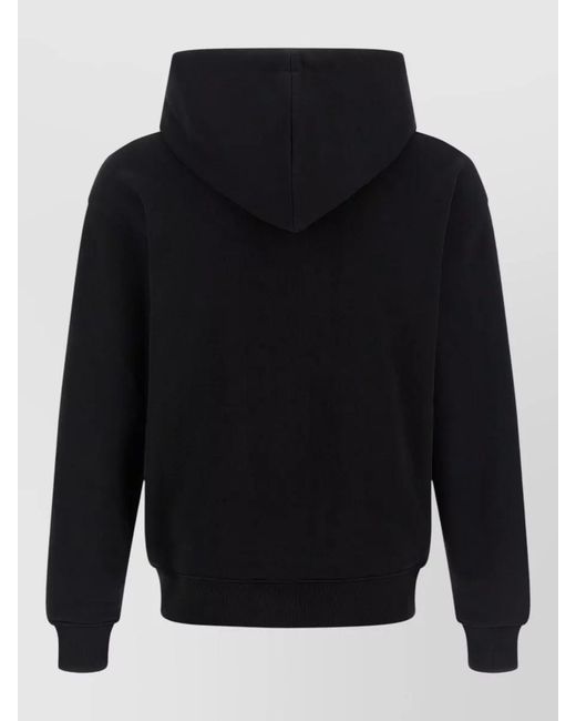 Moschino Blue Goose Graphic Hoodie Ribbed Cuffs Hem Hood for men