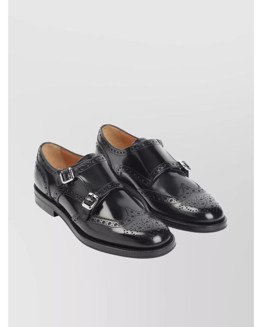 Church's Gray Leather Monk-Strap Brogues