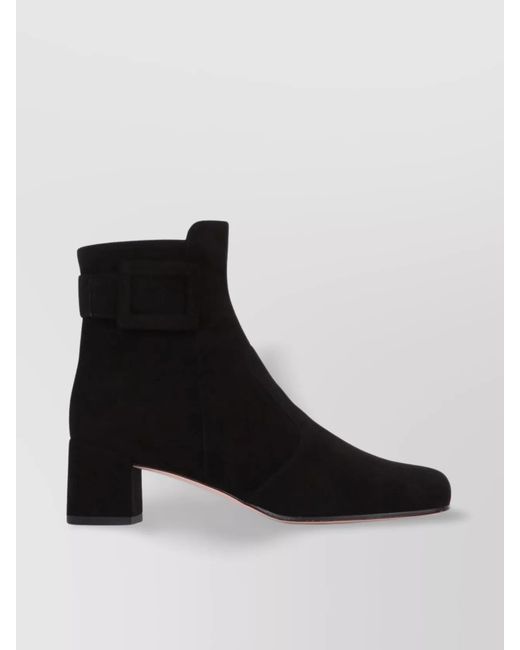 Roger Vivier Black Leather Tres Vivier Polly Bootie 45 Ankle Boots