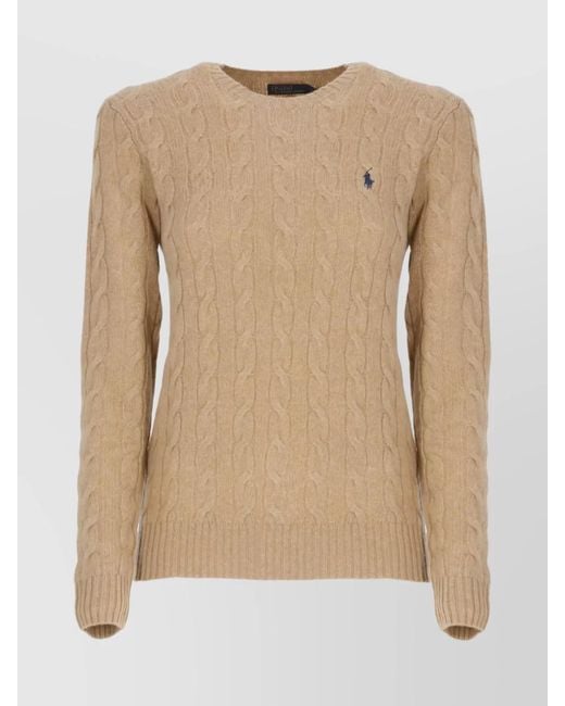 Ralph Lauren Natural Wool Cable Knit Crewneck Sweater