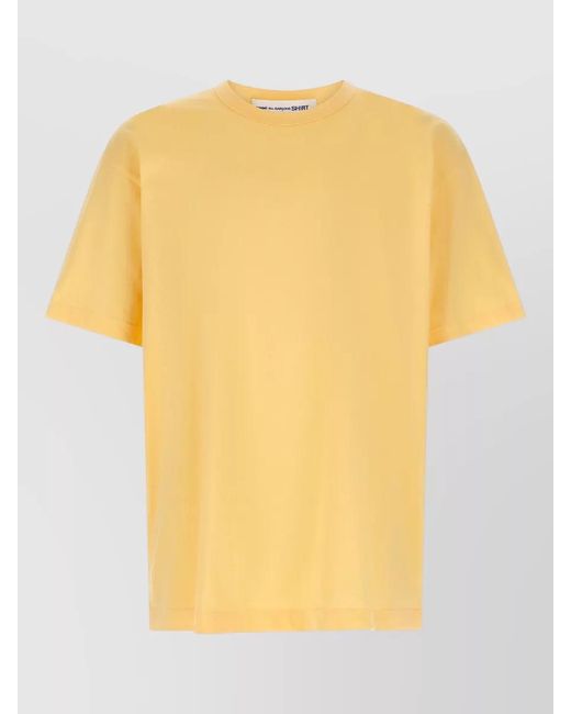 Comme des Garçons Yellow Logo Detail Crew Neck Short Sleeve T-Shirt for men