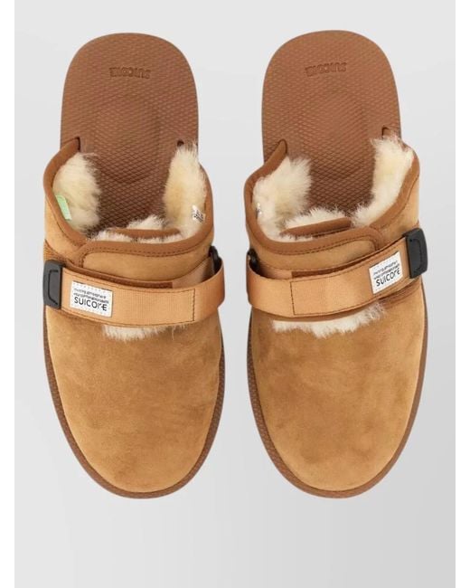 Suicoke Natural Leather Slippers for men