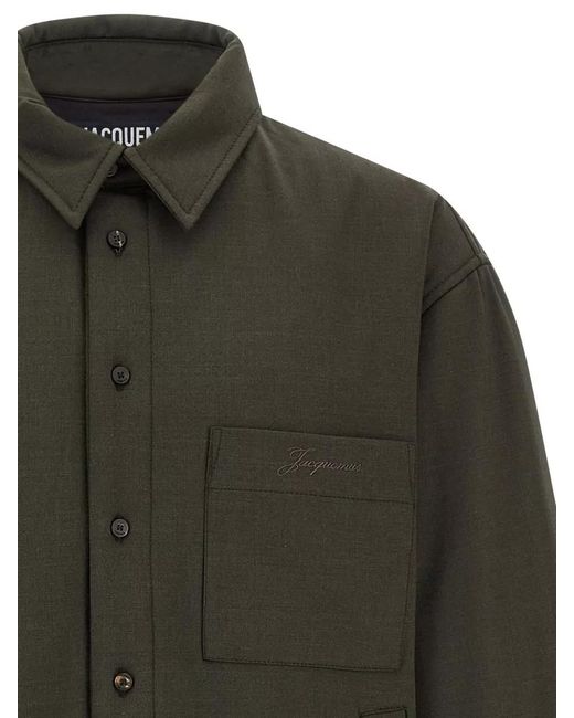 Jacquemus Green La Chemise Boulanger Long Sleeve Overshirt for men