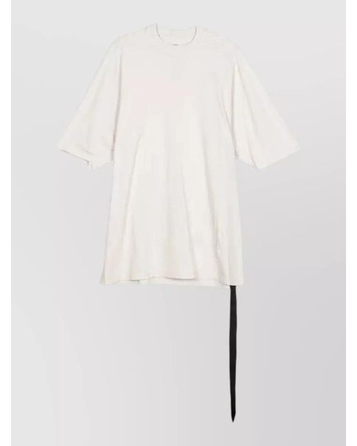 Rick Owens White Jumbo Short Sleeve Crew Neck T Shirt for men