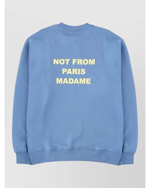 Drole de Monsieur Blue Slogan Logo Sweatshirt Crew Neck for men