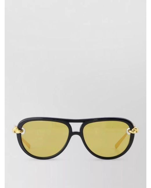 Bottega Veneta Metallic Pilot Sunglasses Metal Frame Tinted Lenses
