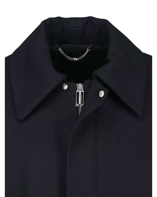 Victoria Beckham Black Collared Coat Long Sleeves Elasticated Hem