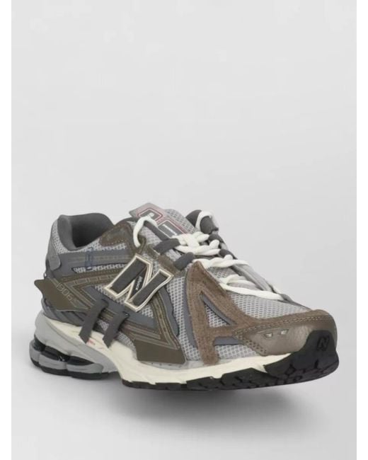New Balance Gray Suede Fabric Mesh Sneakers Abzorb Cushioning