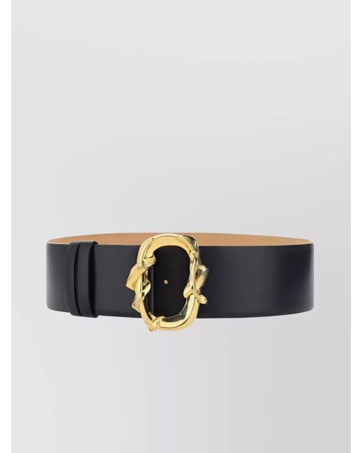 McQueen Black Leather Snake Belt