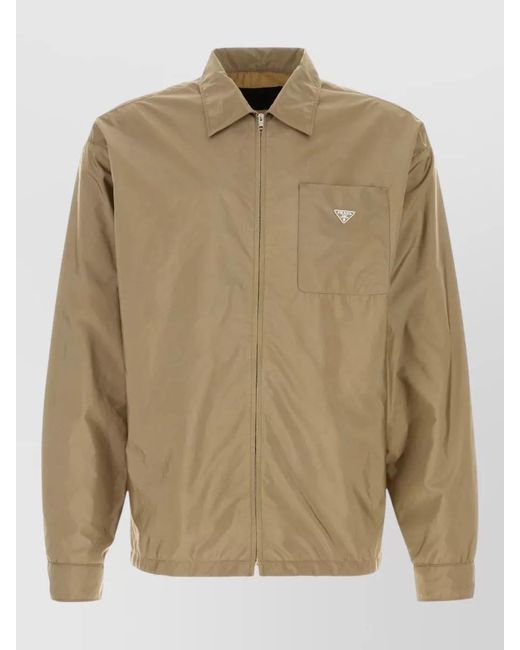 Prada Natural Renylon Shirt Collared Neck Long Sleeves for men