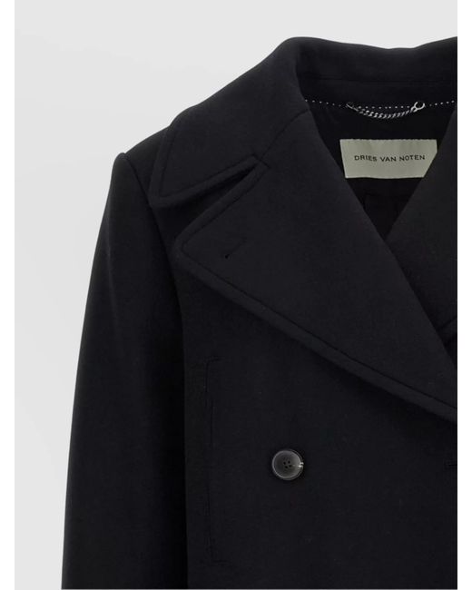 Dries Van Noten Black Wool Coat