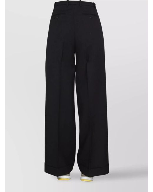 Gucci Black Wool High-Rise Wide-Leg Tailored Trousers