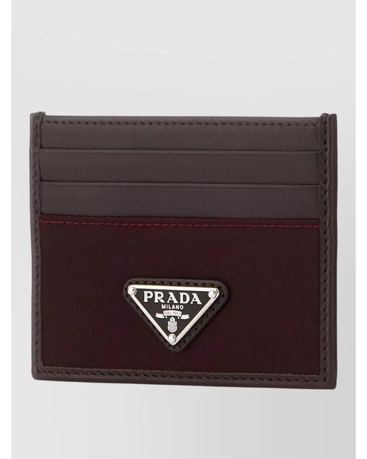 Prada Purple Leather Card Holder for men
