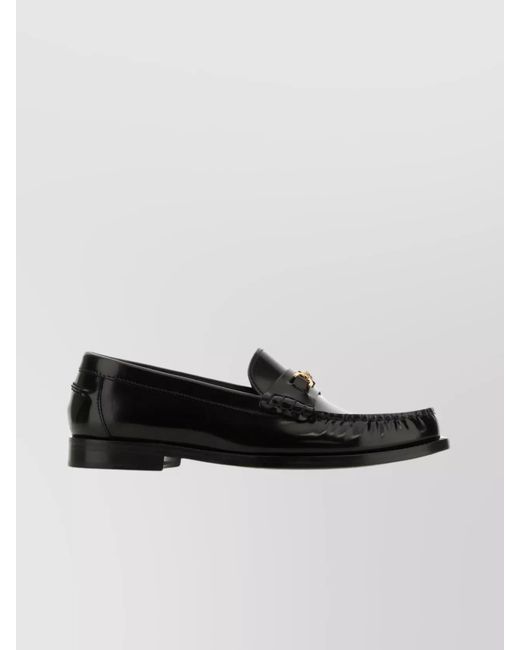 Versace Black Leather Loafers