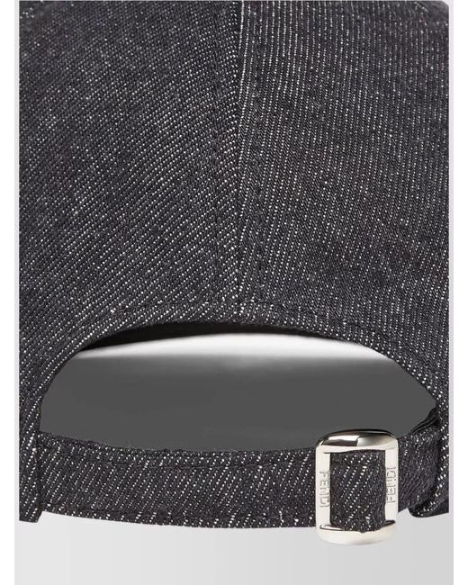 Fendi Black Denim Logo-Embroidered Baseball Cap for men