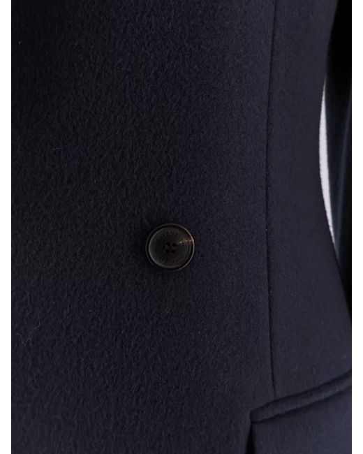 Balenciaga Blue Wool Double-Breasted Midi Coat