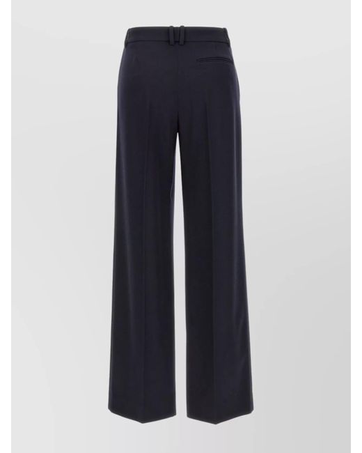The Row Blue Pleated Wide Leg Trousers With Pockets