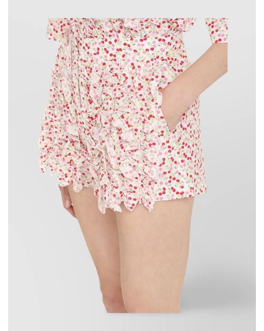 MSGM Pink Printed Cotton Shorts