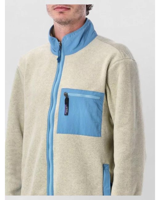 Patagonia Blue Recycled Polyester Fleece Jacket for men