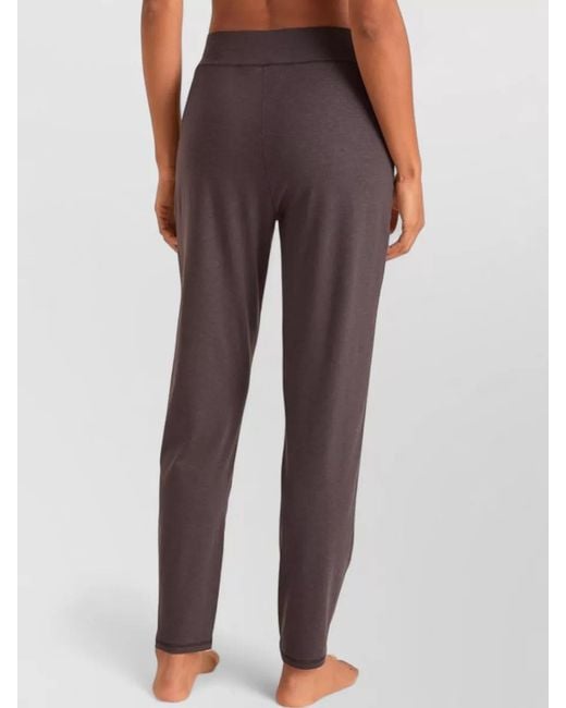 Calida Purple Pants Elastic Waistband Seam Detailing Pockets