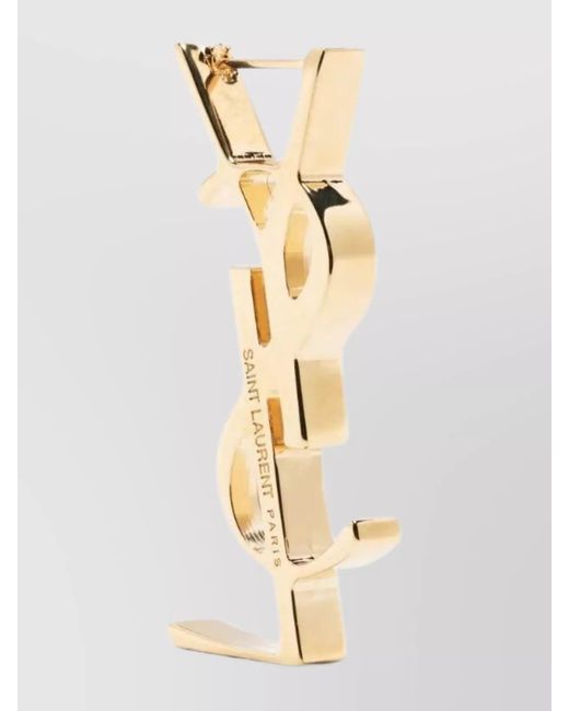 Saint Laurent Metallic Logo Single Earring