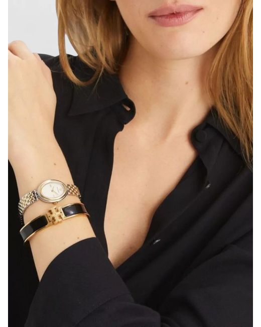 Tory Burch Natural Enamel Logo Bracelet