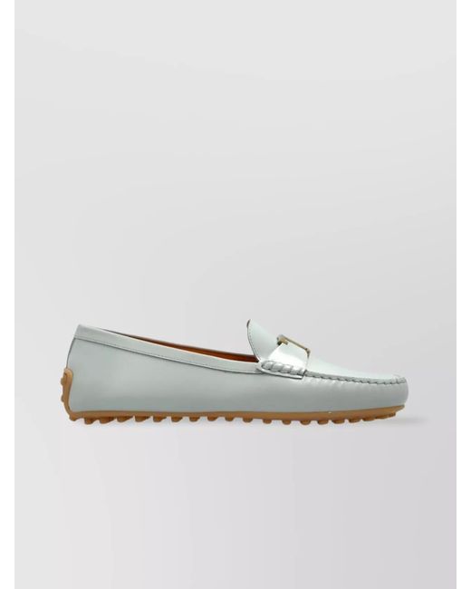 Tod's Gray Leather Loafers